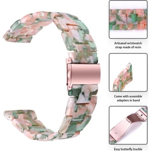 New Colors 20mm 22mm Resin Strap Wrist Band for Samsung Galaxy Watch3 Active2 42mm 46mm S3 Huawei Watch GT 2 Amazfit GTR 47MM