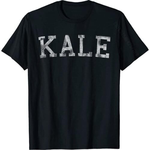 Retro Kale University Funny Vegan T-Shirt Rife Custom Tops & Tees Cotton T Shirts For Men Unique