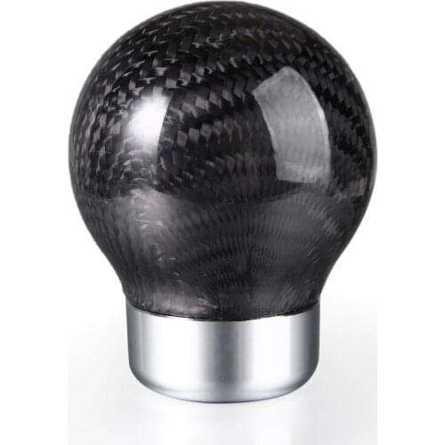 Mayitr 1pc Real Carbon Fiber Ball Manual MT Gear Stick Shifter Shift Knob With Thread Adapter 8-12mm Parts Accessories
