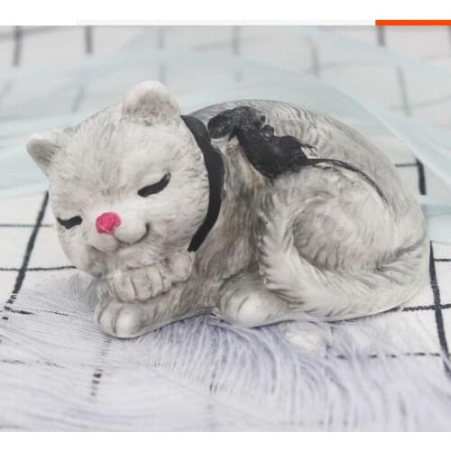 Cat silicone aromatherapy plaster decoration mold mousse cake mould chocolate kitchen tool