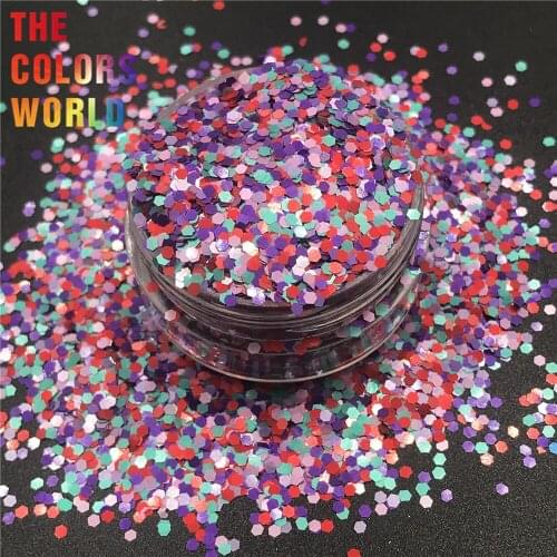 TCT-281 Mix Color Hexagon Shape Nails Glitter Nails Art Decoration Body Glitter Henna Gel Makeup Face Painting Festival DIY