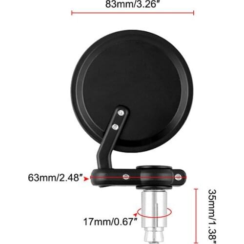 Universal Motorcycle Mirrors-3 Inch Round Folding Bar End Side Mirror For Honda Scooter Suzuki Yamaha Kawasaki More 7/8" 22mm