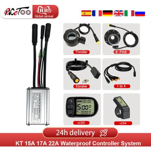 Electric Bike KT Controller System With KT-LCD4 KT-LCD5 Display For Bicycle Electric Scooter Accessories Spare Parts For Bicycle