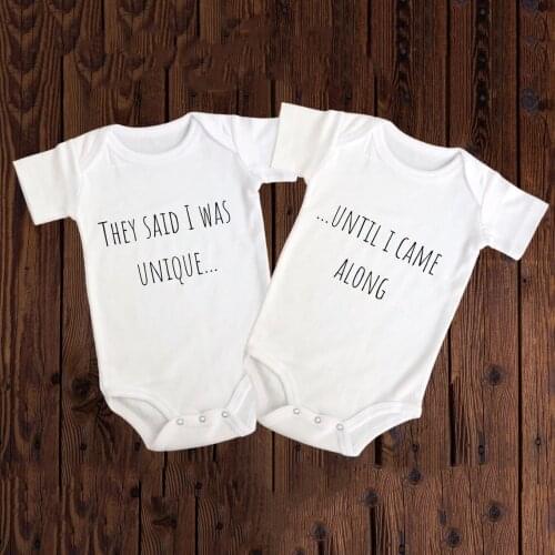 Funny Twin Outfit, Baby Bodysuit Baby Shower Gift Twins Newborn Present Baby Gift Matching Outfit Jumpsuit Clothes