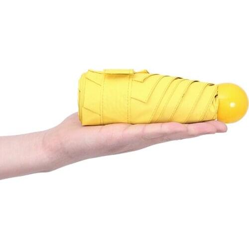 Women Compact Rain Paraguas 5 Fold Mini Pocket Folding Promotional Gift Cheap Capsule Umbrella Anti-UV Folding Compact Cases