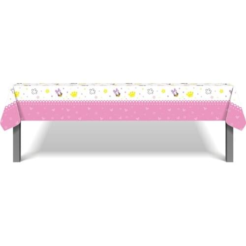 130*220cm PE Pink Cartoon Mini Mouse Theme Baby Shower Party Decoration Birthday Party Tablecovers Disposable Tablecloths