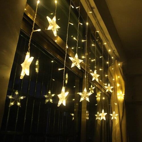 2M Star Fairy Lights Christmas Star String Lights Garland Led Curtain Wedding/Home/Party/Garden/Birthday Decoration Lighting