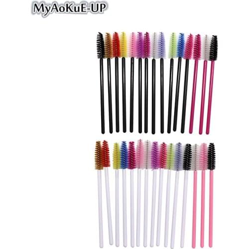 200pcs/lot Colored Makeup Brushes Disposable Eyelash Brush Extension Mascara brush Make Up Tools Cosmetic Set Makeup brushes