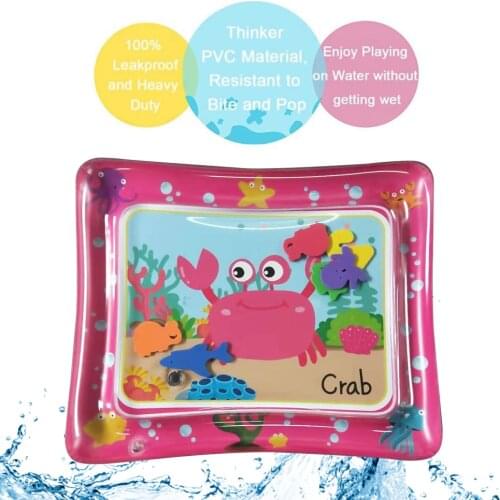 2020 New Baby PVC Inflatable Water Play Mat Tummy Time Infant Fun Mat Baby Activity Play Center with Hand Inflator Pump