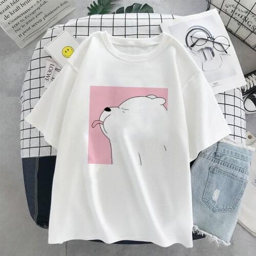 2021 Women T-Shirt Harajuku Kawaii O-neck Fashion Oversized T-Shirt Kawaii Japanese Anime Cartoon Short Sleeve T-shirts Tops Tee