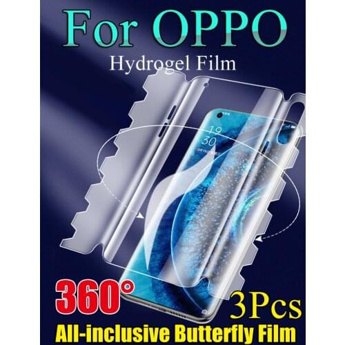 3 In 1 Full Coverage Reno5 6ProPlus Butterfly Screen Protector For OPPO Find X3Pro X2 Front Back Hydrogel Film Reno4Pro Reno3Pro