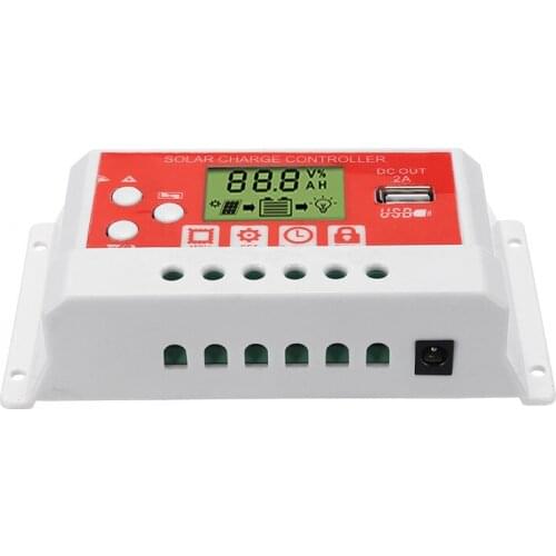 30A 12V/24V AUTO Solar Charge Controller LCD Display PWM USB Solar Panel Regulator Charge Controller Hot