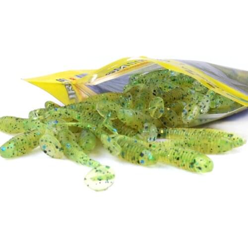 50 Pcs Wobbler Jigging 5cm/0.7g Fishing Lure Soft Worm Shrimp Bait Fish Ocean Rock Lure Bass Soft Fish Smell Soft Baits