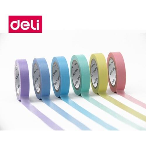 6PCS/BOX 6 Color Decorative Adhesive Tape solid Paper washi tape Scrapbooking Sticker Label Masking Tape Office School Supplies