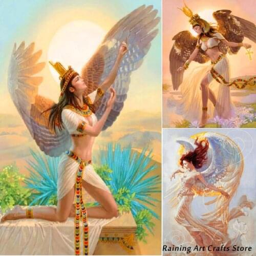 Diamond Painting Moon Angel Goddess Full Square Round Drill Embroidery Mosaic Pictures Rhinestone Cross Stitch Kits Home Decor