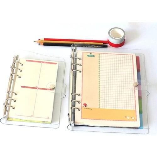 A5 A6 A7 Loose Leaf Binder Notebook Spiral Transparent Cover Journal Notebook Planner Card Storage Bag DIY Diary kawaii Notebook