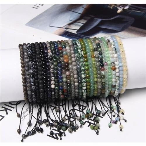 Green Natural Stone 4mm Beads Bracelets For Women Men Aventurine Cat Eye Reiki Minimalist Bangles Girl Female Jewelry Cute Gift