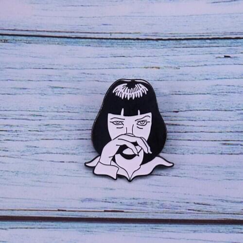 Mrs Mia Wallace Enamel Pin American Pulp Fiction American Badge Limited Edition brooch