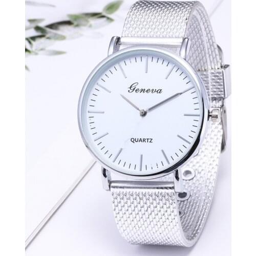 Geneva Watch Simple Ultra-Thin Silicone Mesh Strap Watches Unisex Business Sale Fashion Men For Women Clock Orologio Donna Reloj