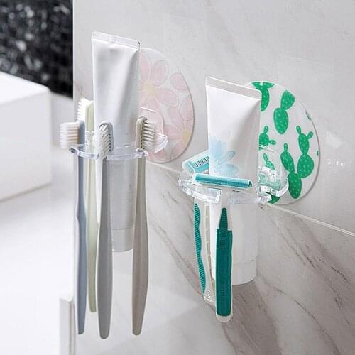 Toothbrush Holder Razor Stand Rack Toothpaste Holder Wall Mount Bathroom Toothbrush Holder Organizer for Home Bathroom