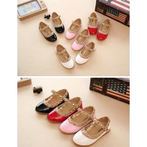 2020 Fashion Baby Girl Infant Toddler Children Rivet Buckle T-Strap Princess Dance Flat Shoes Kids Girls Bowtie Sneaker Sandals