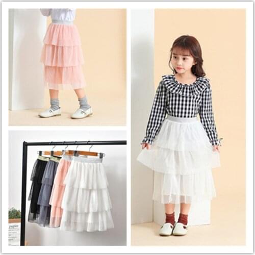 2020 Spring Summer Kids Skirts Korean Fashion Mesh Cupcake Dress Princess Skirt 2 3 4 5 6 7 8 9 Y Children High Quality Skirts