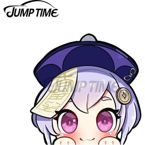 JumpTime 13 x 6.8cm Qiqi Genshin Impact Peeker Graffiti Sticker Fashion Occlusion Scratch Anime Decals Waterproof Car Stickers