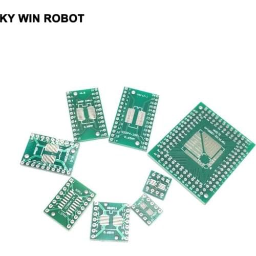 40PCS/LOT PCB Board Kit SMD Turn To DIP QFP FQFP TQFP 32 44 64 80 100 SOP MSOP SSOP TSSOP SOT23 8 10 14 16 20 24 28 To DIP