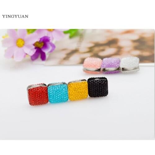 XT31 fashion headwear scarf magnet brooch Resin Square Sequins hijab clips