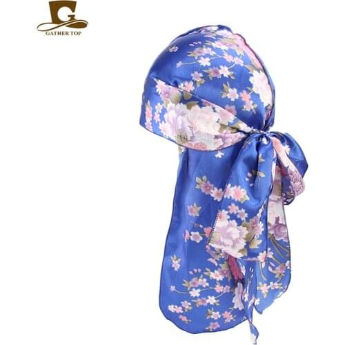 Fashion Mens Silky Satin Durags Bandana Headwear Men Durag Wigs Turban Hat Doo Durag Biker Headband Pirate Hat Hair Accessories