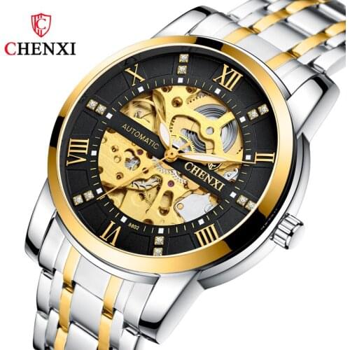 CHENXI Mens Business Casual Watch Waterproof Luminous Luxury Fashion Trend All-match Mechanical Watch WA218