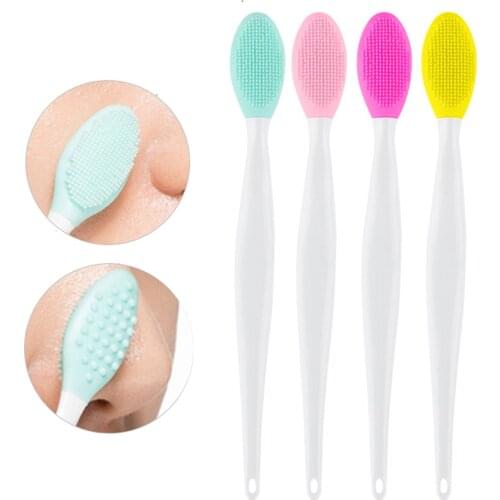 Soft Blackhead Remover Lip Exfoliating Brush Safe Double-Sided Wash Face Brush Face Scrub Washing Brush Makeup Tool