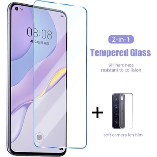 Soft Camera Lens Film For Huawei P Smart 2019 9H Hard Protective Glass For Huawei P20 P30 P40 Lite E HD 2 in 1 Screen Protector