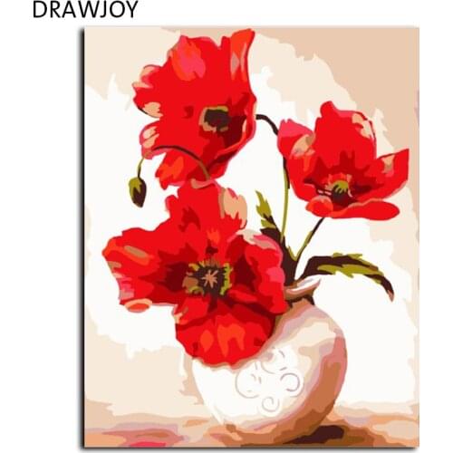 Hot Selling Frameless Picture Painting By Numbers Wall Art DIY Digital Canvas Oil Painting Handwork Gifts Of Flower 40*50cm G414