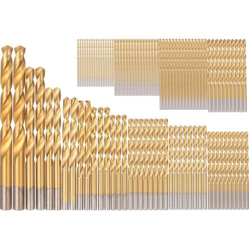 99pcs Twist Drill HSS Titanium Coated Twist Drill Bit Set 1.5-10mm Twist Drills Bits Kit with Case Box Drills For Drilling Iron