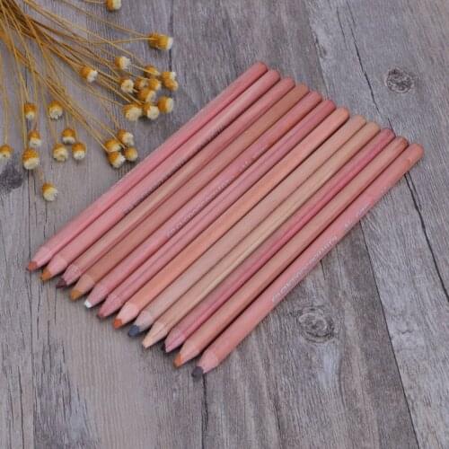 2021 New 12Pcs Professional Soft Pastel Pencils Wood Skin Tint Pastel Colored Pencil