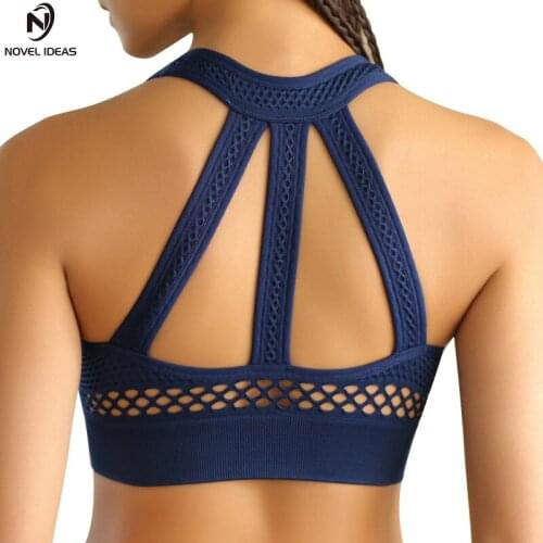 Novel ideas Sexy Backless Sport Bras Women Quick Dry Fitness Yoga Top Clothing Yoga Shirts Sports Vest Jerseys Gym Running Bras