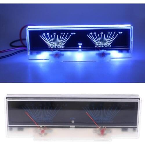 Power Amplifier Panel Dual Analog VU Meter Audio Level dB Meter with BackLit