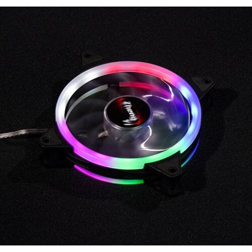 PC Fan Cooler Radiator 120mm Fan Ultra Silent Double Circle LED Cooling Fan for Computer PC Case 12V Cooler Master HeatSink Fans