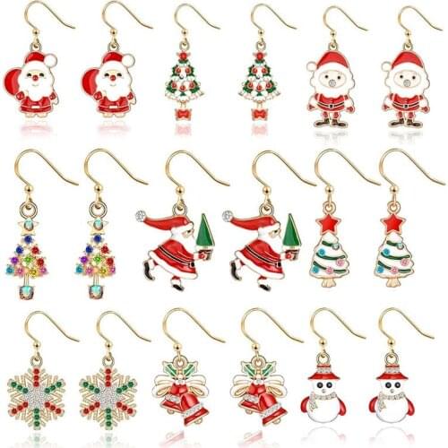 Christmas Drop Earrings For Women Cartoon Shape Cute Dangle Earring Creative Personality Jewelry Christmas Party Accessories