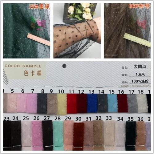 5Yards Coffee Green Black Jaquard Polka Dot Mesh Lace Fabric For Girls' Tulle Dress Wedding Garment Sewing Decorative Net Fabric