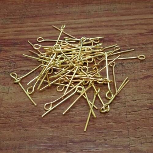 100pcs/lot 20mm Gold Bronze Rhodium Silver Color 9 Shape Head Pins Eye Needles Jewelry Accessory DIY Jewellery Finding