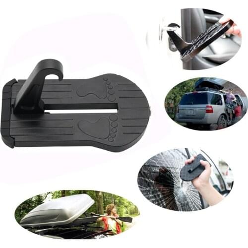 Foldable Car Door Step Pedal Universal Auto Rooftop Luggage Ladder Hooked Foot Pegs Doorstep Safety Hammer