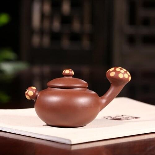Special recommended wholesale manufacturers selling long teapot yixing undressed ore mushroom Tang Yu purple clay pot