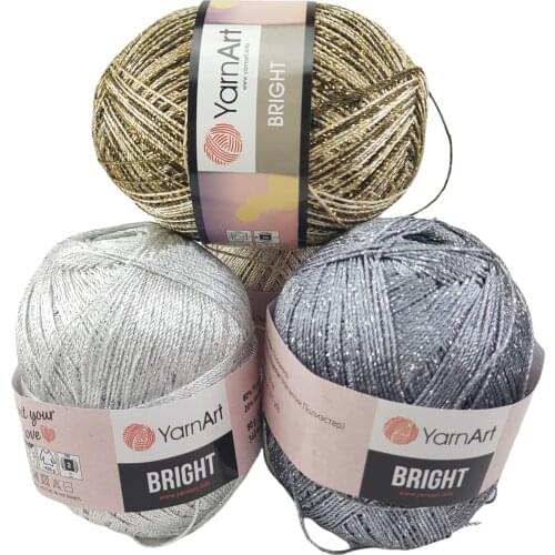Yarnart Bright Yarn 90gr 340mt %80 Polyamide -%20 Metalic Hand Knitting Crochet Sparkly Lurex Shiny Bright Shawls Bag Scarve Hat