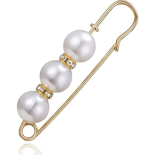 Simulated Pearl Brooch Pin Buckle Pin Jewelry Brooches For Women Cardigan Accessories Safety Pins Sweater Dress Decoration