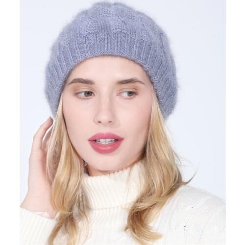 TJ-TianJun Women Knitted Hat Plush And Thicken Keep Warm Eight Character Twist Solid Color Toque Outdoor Skiing Cycling 2020 New