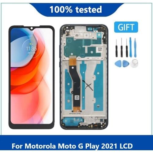 Original 6.5" For Motorola Moto G Play 2021 LCD Display Touch Screen Digitizer Assembly For Moto GPlay 2021 Display With Frame