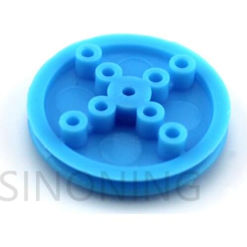 10 PCS 2*30mm blue pulley small pulley diy motor wheel can be set silicone wheel leather plastic model wheel drive wheel