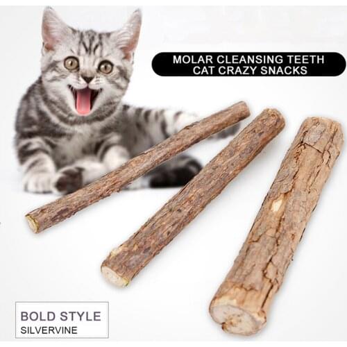 10PCS S/M/L Cat Chew Toy Cleaning Teeth Pure Natural Catnip Snacks Pet Cat Molar Toothpaste Stick Natural Silvervine Toys